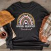Sped Ed Special Education Teacher SPED Leopard Boho Rainbow Longsleeve Tee