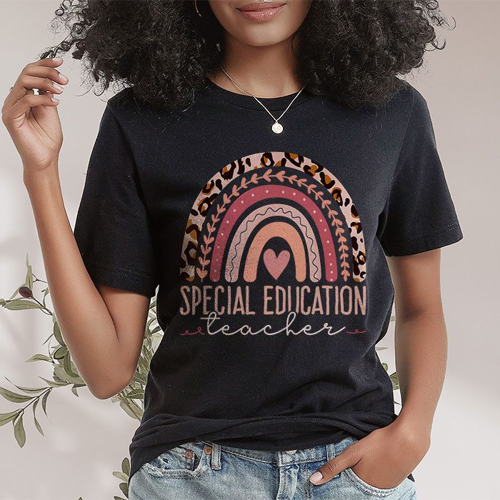 Sped Ed Special Education Teacher SPED Leopard Boho Rainbow T Shirt 1 1
