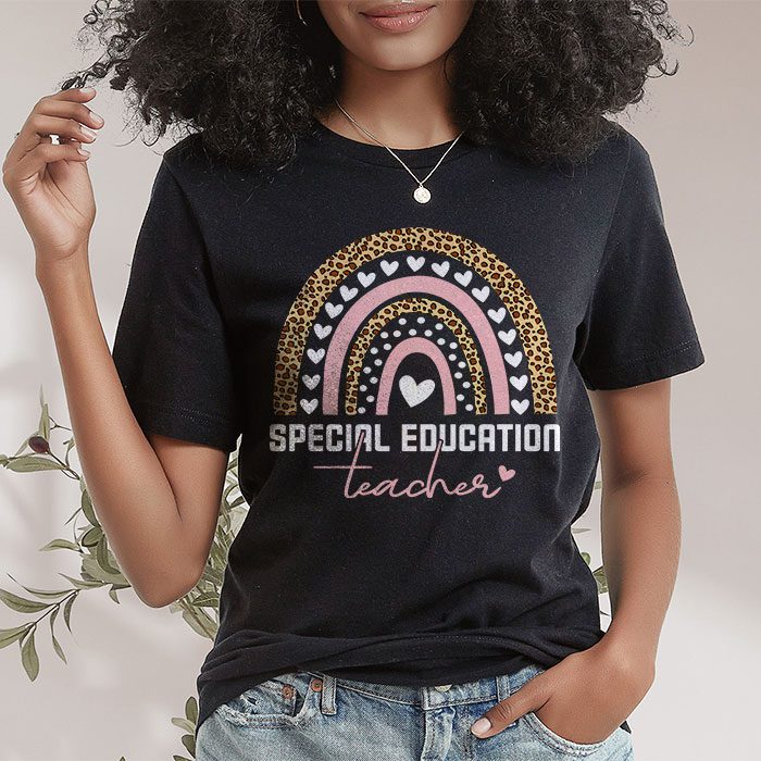 Sped Ed Special Education Teacher SPED Leopard Boho Rainbow T Shirt 1 3