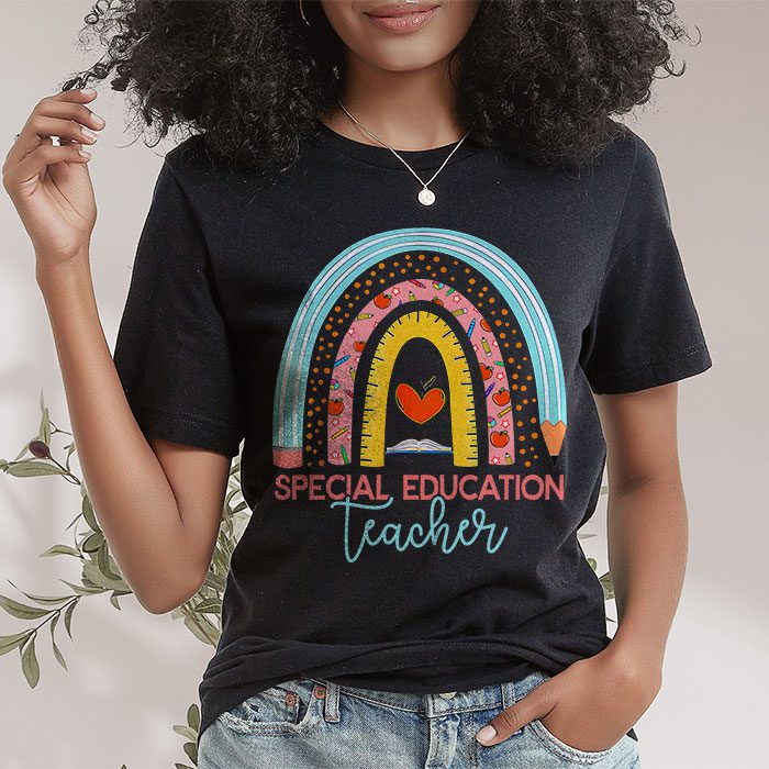 Sped Ed Special Education Teacher SPED Leopard Boho Rainbow T Shirt 1 4