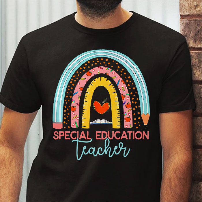 Sped Ed Special Education Teacher SPED Leopard Boho Rainbow T Shirt 2 4