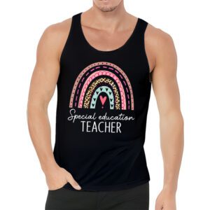 Sped Ed Special Education Teacher SPED Leopard Boho Rainbow Tank Top 3