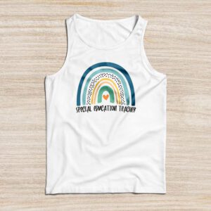 Sped Ed Special Education Teacher SPED Leopard Boho Rainbow Tank Top