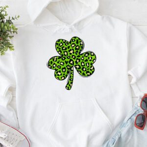 St. Patricks Day Shamrock Irish Leopard Print Women Girls Hoodie 1