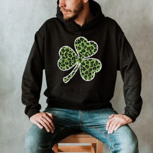 St. Patricks Day Shamrock Irish Leopard Print Women Girls Hoodie 2 1