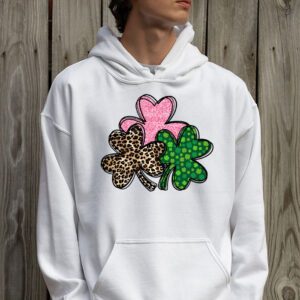 St. Patricks Day Shamrock Irish Leopard Print Women Girls Hoodie 2 4