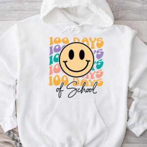 Teacher Kids Retro Groovy 100 Days Happy 100th Day Of School Hoodie