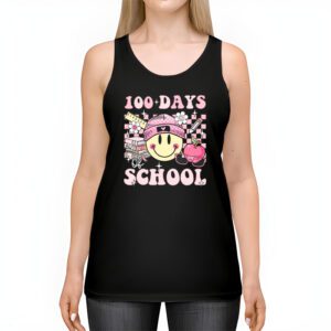 Teacher Kids Retro Groovy 100 Days Happy 100th Day Of School Tank Top 2 1