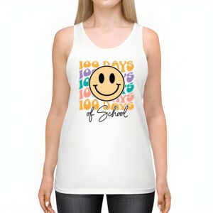 Teacher Kids Retro Groovy 100 Days Happy 100th Day Of School Tank Top 2 5