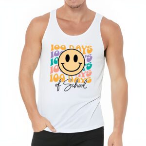 Teacher Kids Retro Groovy 100 Days Happy 100th Day Of School Tank Top 3 5