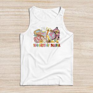 Teacher Kids Retro Groovy 100 Days Happy 100th Day Of School Tank Top