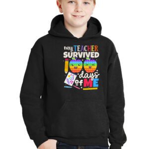 Teacher Survived 100 Days Of Me For 100th Day School Student Hoodie 2 2