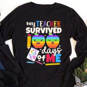 Teacher Survived 100 Days Of Me For 100th Day School Student Longsleeve Tee 1 2