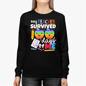 Teacher Survived 100 Days Of Me For 100th Day School Student Longsleeve Tee 2 2