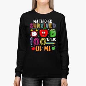 Teacher Survived 100 Days Of Me For 100th Day School Student Longsleeve Tee 2 4