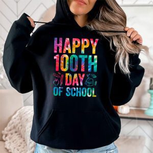 Tie Dye Happy 100th Day Of School Teachers Students Kids Hoodie 1 1