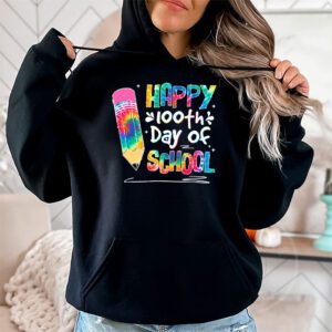 Tie Dye Happy 100th Day Of School Teachers Students Kids Hoodie 1 2