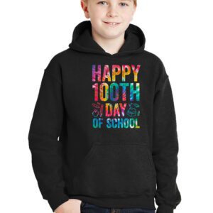 Tie Dye Happy 100th Day Of School Teachers Students Kids Hoodie 2 1