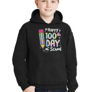 Tie Dye Happy 100th Day Of School Teachers Students Kids Hoodie 2 3