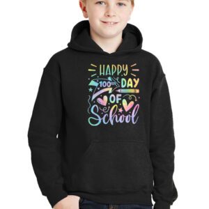 Tie Dye Happy 100th Day Of School Teachers Students Kids Hoodie 2 Tie Dye Happy 100th Day Of School Teachers Students Kids Hoodie 2