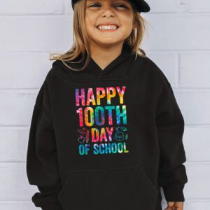 Tie Dye Happy 100th Day Of School Teachers Students Kids Hoodie 3 1