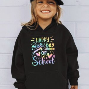Tie Dye Happy 100th Day Of School Teachers Students Kids Hoodie 3 Tie Dye Happy 100th Day Of School Teachers Students Kids Hoodie 3