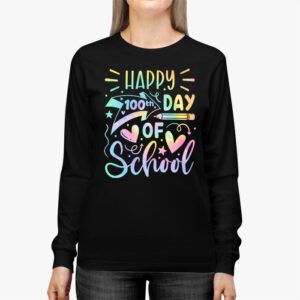 Tie Dye Happy 100th Day Of School Teachers Students Kids Longsleeve Tee 2 Tie Dye Happy 100th Day Of School Teachers Students Kids Longsleeve Tee 2