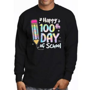 Tie Dye Happy 100th Day Of School Teachers Students Kids Longsleeve Tee 3 3