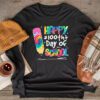 Tie Dye Happy 100th Day Of School Teachers Students Kids Longsleeve Tee