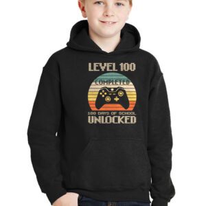 Video Gamer Student 100th Day Teacher 100 Days of School Hoodie 2 3