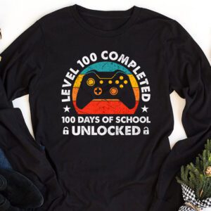 Video Gamer Student 100th Day Teacher 100 Days of School Longsleeve Tee 1 1