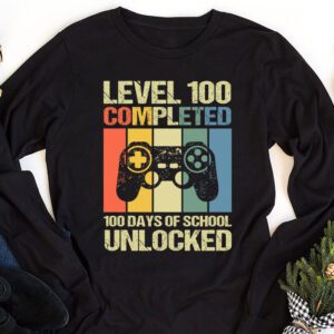 Video Gamer Student 100th Day Teacher 100 Days of School Longsleeve Tee 1 2