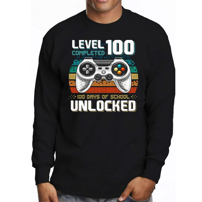 Video-Gamer-Student-100th-Day-Teacher-100-Days-of-School-Longsleeve-Tee-3 Video Gamer Student 100th Day Teacher 100 Days of School Longsleeve Tee 3