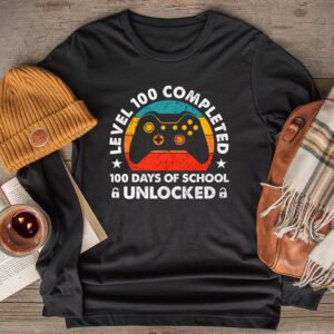Video Gamer Student 100th Day Teacher 100 Days of School Longsleeve Tee