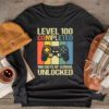 Video Gamer Student 100th Day Teacher 100 Days of School Longsleeve Tee