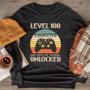 Video Gamer Student 100th Day Teacher 100 Days of School Longsleeve Tee