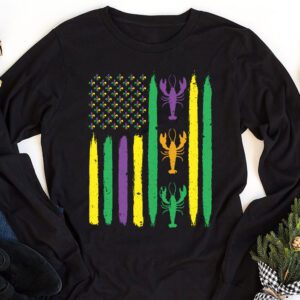 American Flag Mardi Gras Longsleeve Tee Mardi Gras Crawfish Outfit Longsleeve Tee 1 1