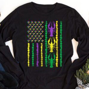 American Flag Mardi Gras Longsleeve Tee Mardi Gras Crawfish Outfit Longsleeve Tee 1 2