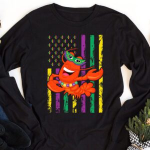 American Flag Mardi Gras Longsleeve Tee Mardi Gras Crawfish Outfit Longsleeve Tee 1 3