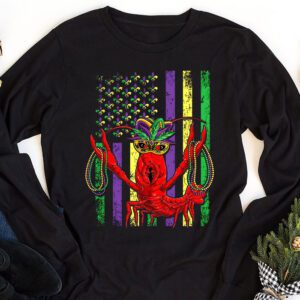 American Flag Mardi Gras Longsleeve Tee Mardi Gras Crawfish Outfit Longsleeve Tee 1 4