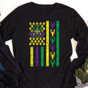 American Flag Mardi Gras Longsleeve Tee Mardi Gras Crawfish Outfit Longsleeve Tee 1 5