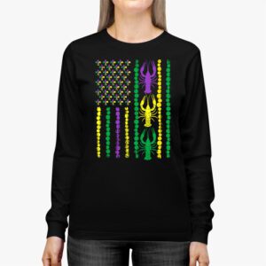 American Flag Mardi Gras Longsleeve Tee Mardi Gras Crawfish Outfit Longsleeve Tee 2 2