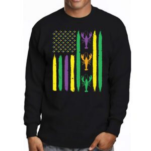 American Flag Mardi Gras Longsleeve Tee Mardi Gras Crawfish Outfit Longsleeve Tee 3 1