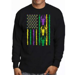 American Flag Mardi Gras Longsleeve Tee Mardi Gras Crawfish Outfit Longsleeve Tee 3 2