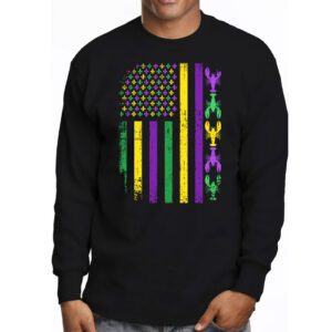 American Flag Mardi Gras Longsleeve Tee Mardi Gras Crawfish Outfit Longsleeve Tee 3