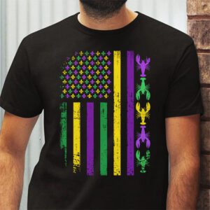 American Flag Mardi Gras T shirt Mardi Gras Crawfish Outfit T Shirt 2