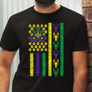 American Flag Mardi Gras T shirt Mardi Gras Crawfish Outfit T Shirt 2 5