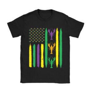 American Flag Mardi Gras T-shirt Mardi Gras Crawfish Outfit T-Shirt