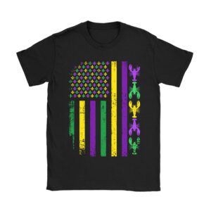 American Flag Mardi Gras T-shirt Mardi Gras Crawfish Outfit T-Shirt