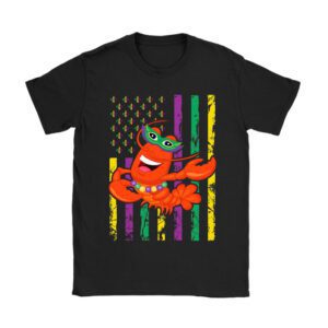 American Flag Mardi Gras T-shirt Mardi Gras Crawfish Outfit T-Shirt